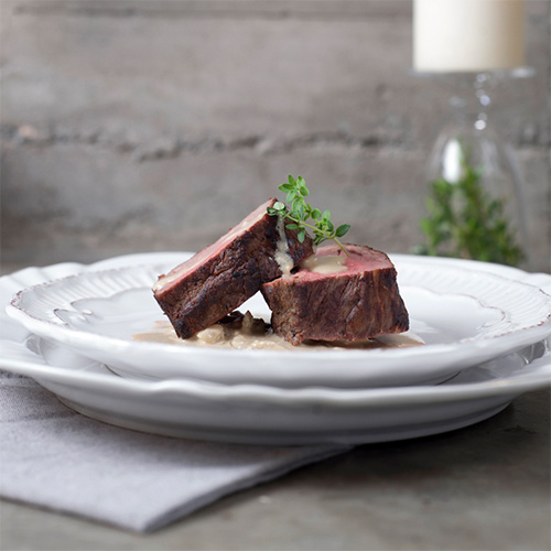 Filete con salsa de queso azul