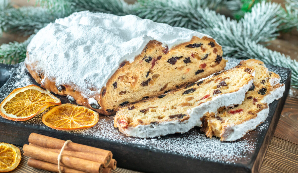 Stollen,-,Traditional,German,Bread,Eaten,During,The,Christmas,Season