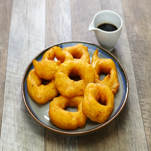 picarones, peruvian pumpkin & sweet potato doughnuts