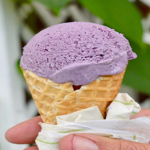 Blackberry-Ice-Cream-Scoop-In-Cone